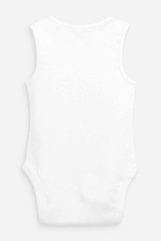 White 5 Pack Baby Vest Bodysuits