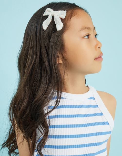 2-Pack Girls Sequin Bow Hair Clips