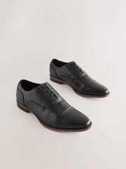 Black Oxford Toe Cap Shoes
