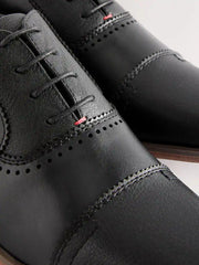 Black Oxford Toe Cap Shoes