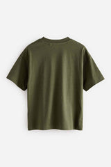 Khaki Green Truck Relaxed Fit Short Sleeve Graphic Print T-Shirt