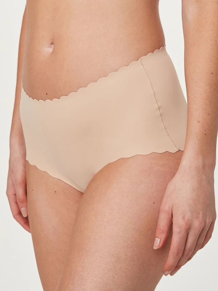Pastel Rose Nude Midi No VPL Scallop Edge Knickers