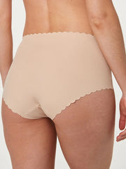 Pastel Rose Nude Midi No VPL Scallop Edge Knickers
