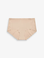 Pastel Rose Nude Midi No VPL Scallop Edge Knickers