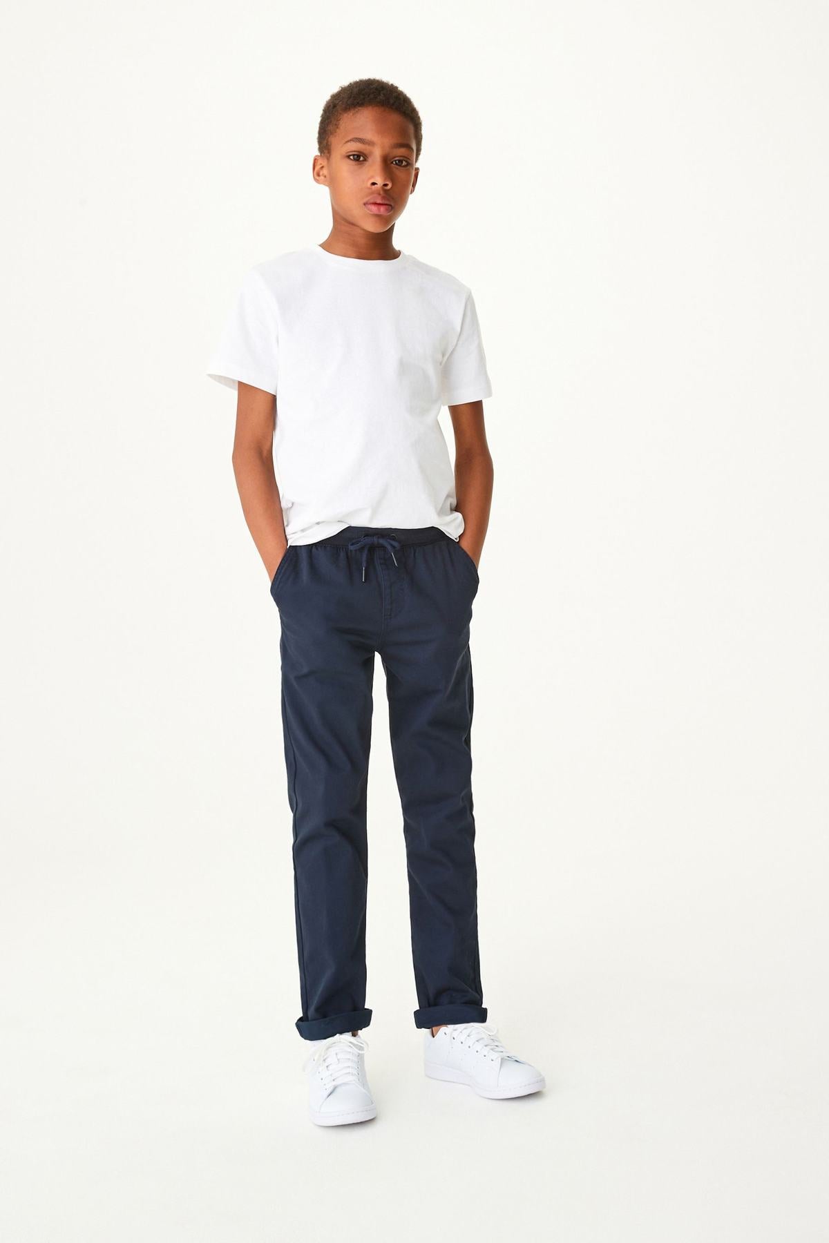 Rib Waist Pull-On Trousers NEXT UK