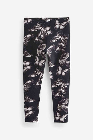 Black/White Butterfly Printed Leggings