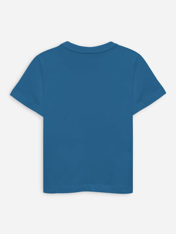 Teal Blue 100% Cotton Casual Tee Brumano Pakistan