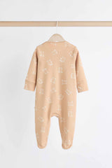 Neutral Baby Bear 100% Cotton Sleepsuits 3 Pack