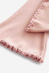 Pale Pink Rib Flare Leggings