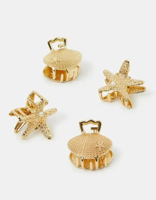 4-Pack Mini Shell Claw Clips