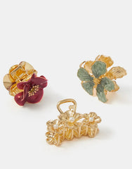 3-Pack Floral Metal Claw Clips