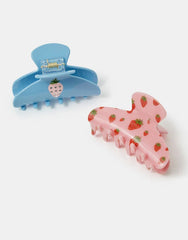 2-Pack Strawberry Print Claw Clips