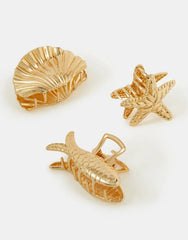 3-Pack Ocean Metal Claw Clips