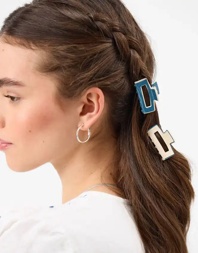 2-Pack Colourblock Cut Out Claw Clips