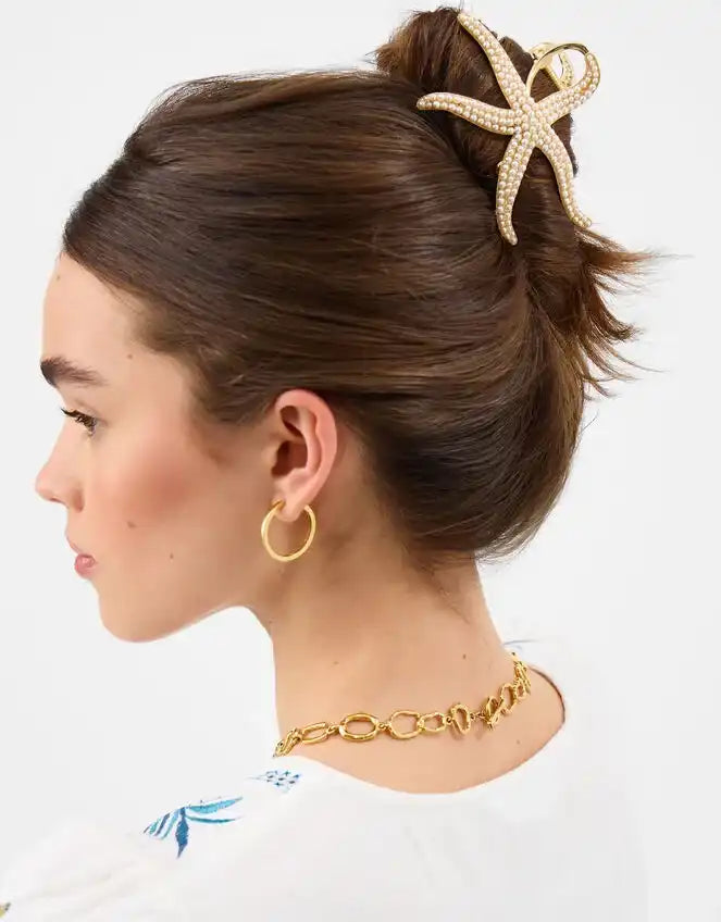 Pearl Starfish Claw Clip