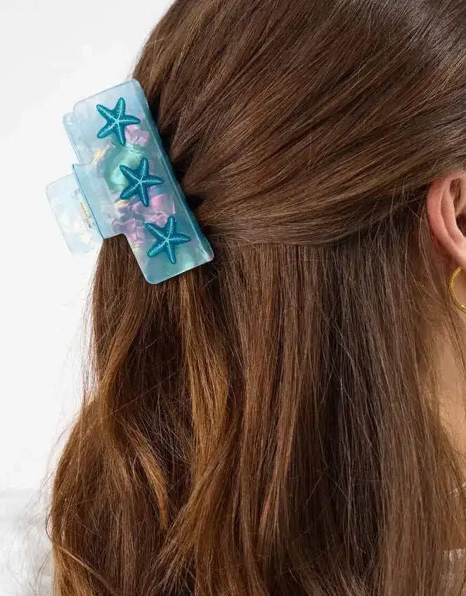 Iridescent Starfish Claw Clip
