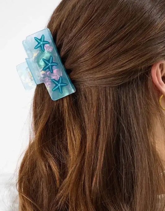 Iridescent Starfish Claw Clip