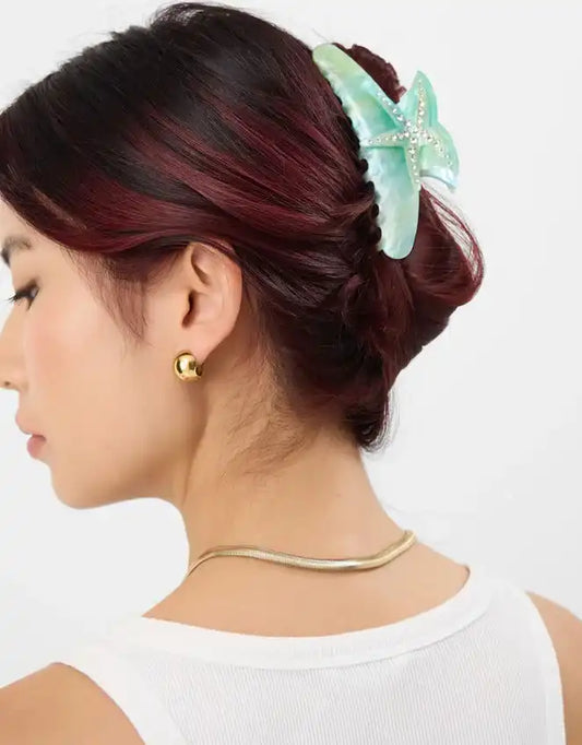 Starfish Shimmer Claw Clip