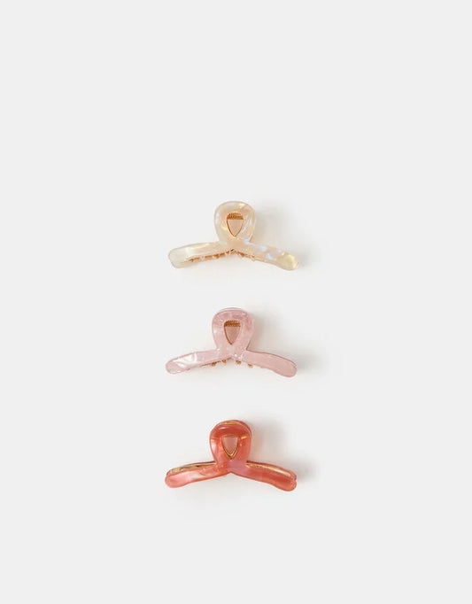 3-Pack Mini Twist Claw Clips