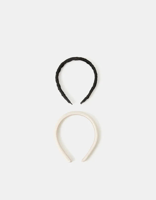 2-Pack Slim Headbands Black