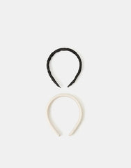 2-Pack Slim Headbands Black