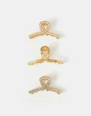 3-Pack Pearl Twist Claw Clips