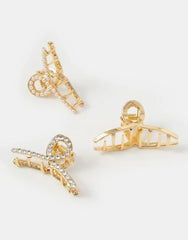 3-Pack Pearl Twist Claw Clips