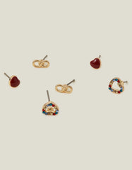 3-Pack Heart Infinity Studs
