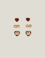 3-Pack Heart Infinity Studs
