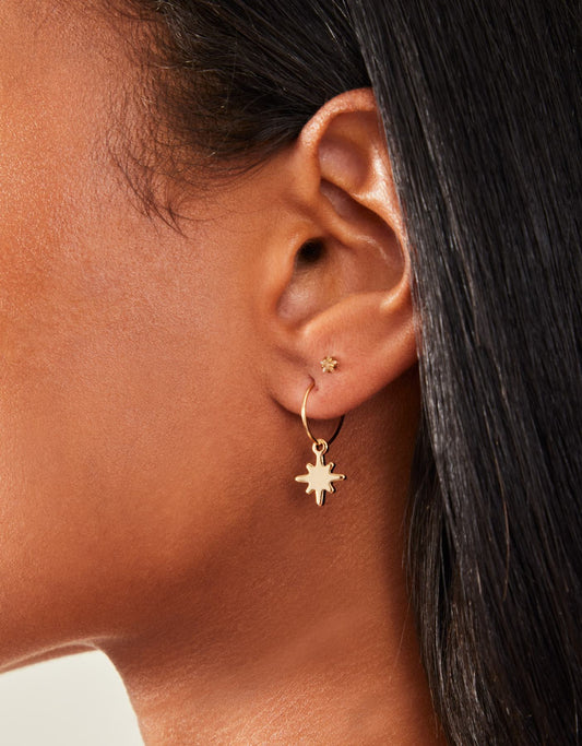 3-Pack Starburst Hoop Earrings