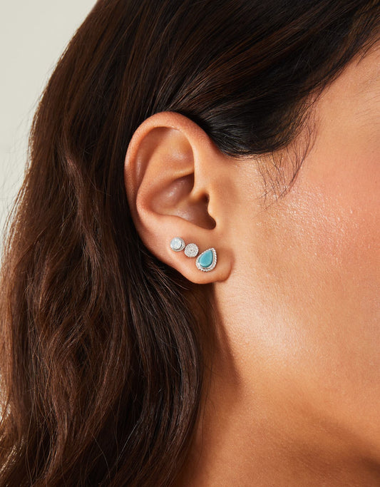 10-Pack Crystal Stud and Hoop Earrings