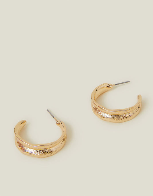Leaf Etched Hoop Earrings
