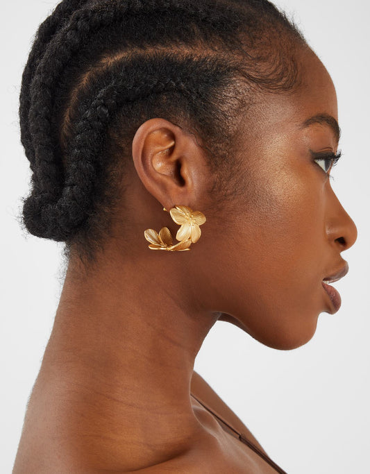 Statement Flower Hoop Earrings