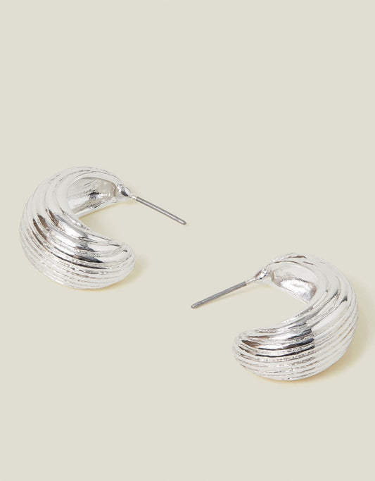 Chunky Ribbed Hoop Earrings