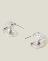 Chunky Ribbed Hoop Earrings