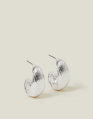 Chunky Ribbed Hoop Earrings