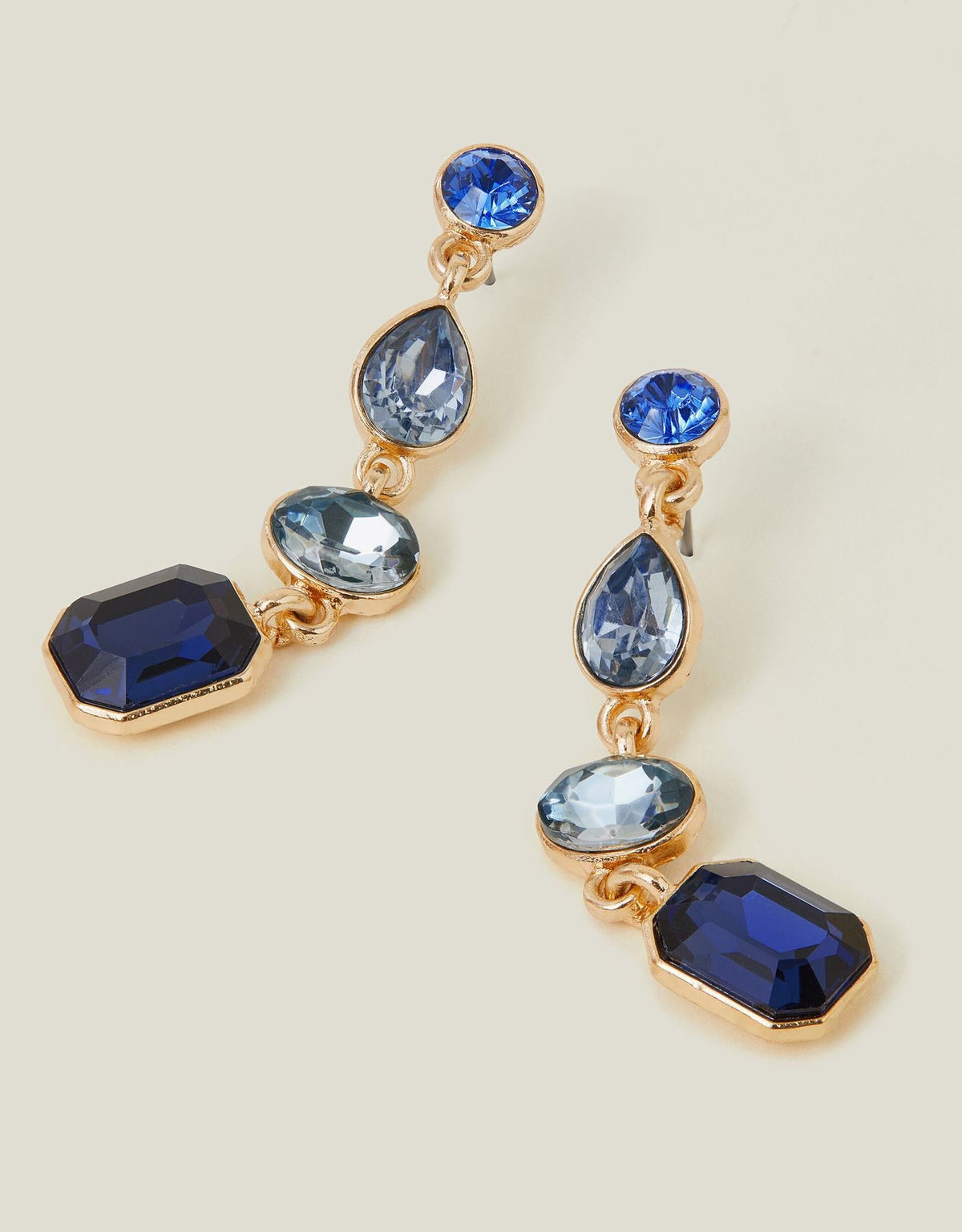 Long Gemstone Drop Earrings