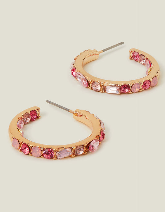 Gemstone Hoop Earrings