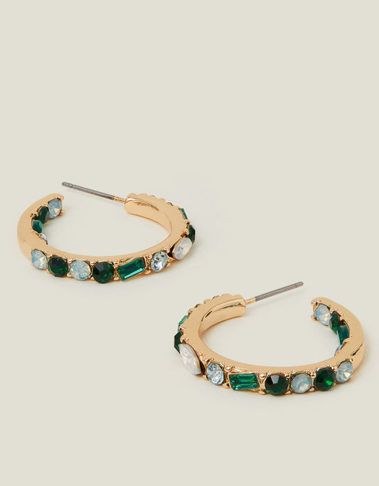 Gemstone Hoop Earrings
