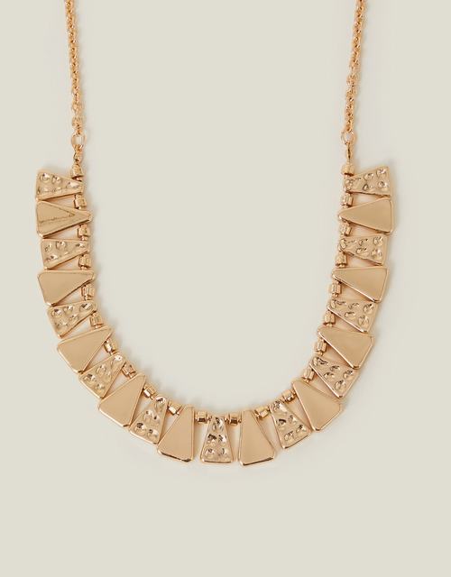Triangle Molten Statement Necklace Gold
