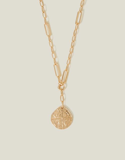 Coin Pendant Link Chain Necklace