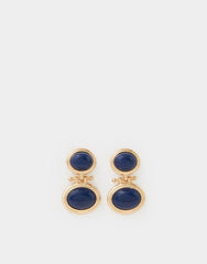Oval Stone Drop Earrings
