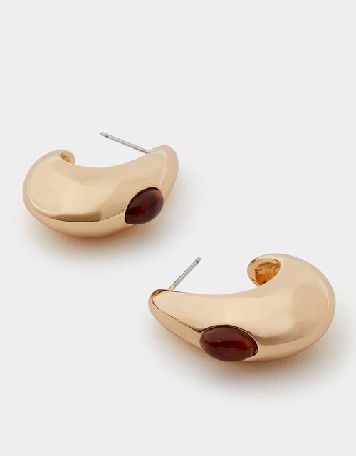 Stone Detail Teardrop Earrings