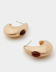 Stone Detail Teardrop Earrings