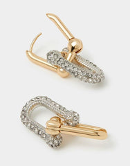 Mixed Metal Carabiner Drop Earrings