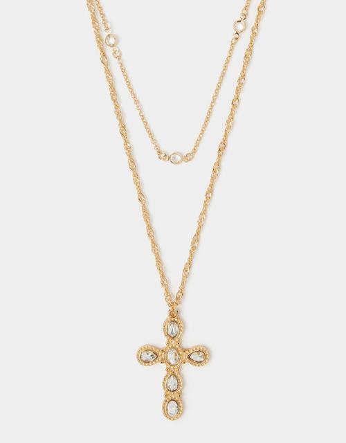 2-Pack Jewel Cross Necklaces