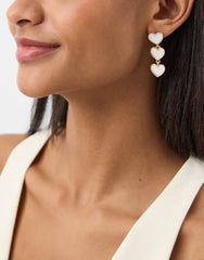Triple Heart Drop Earrings