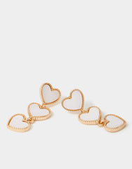 Triple Heart Drop Earrings
