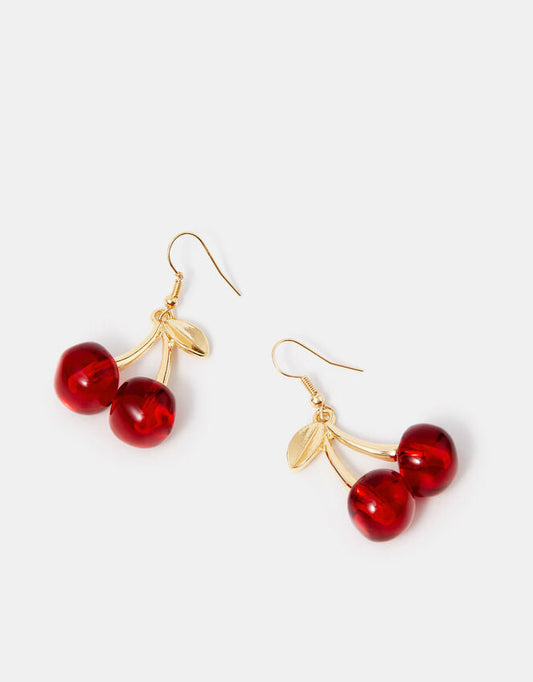RESIN CHERRY DROP EARRINGS