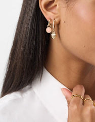 3-Pack Cherry Pearl Hoop Earrings